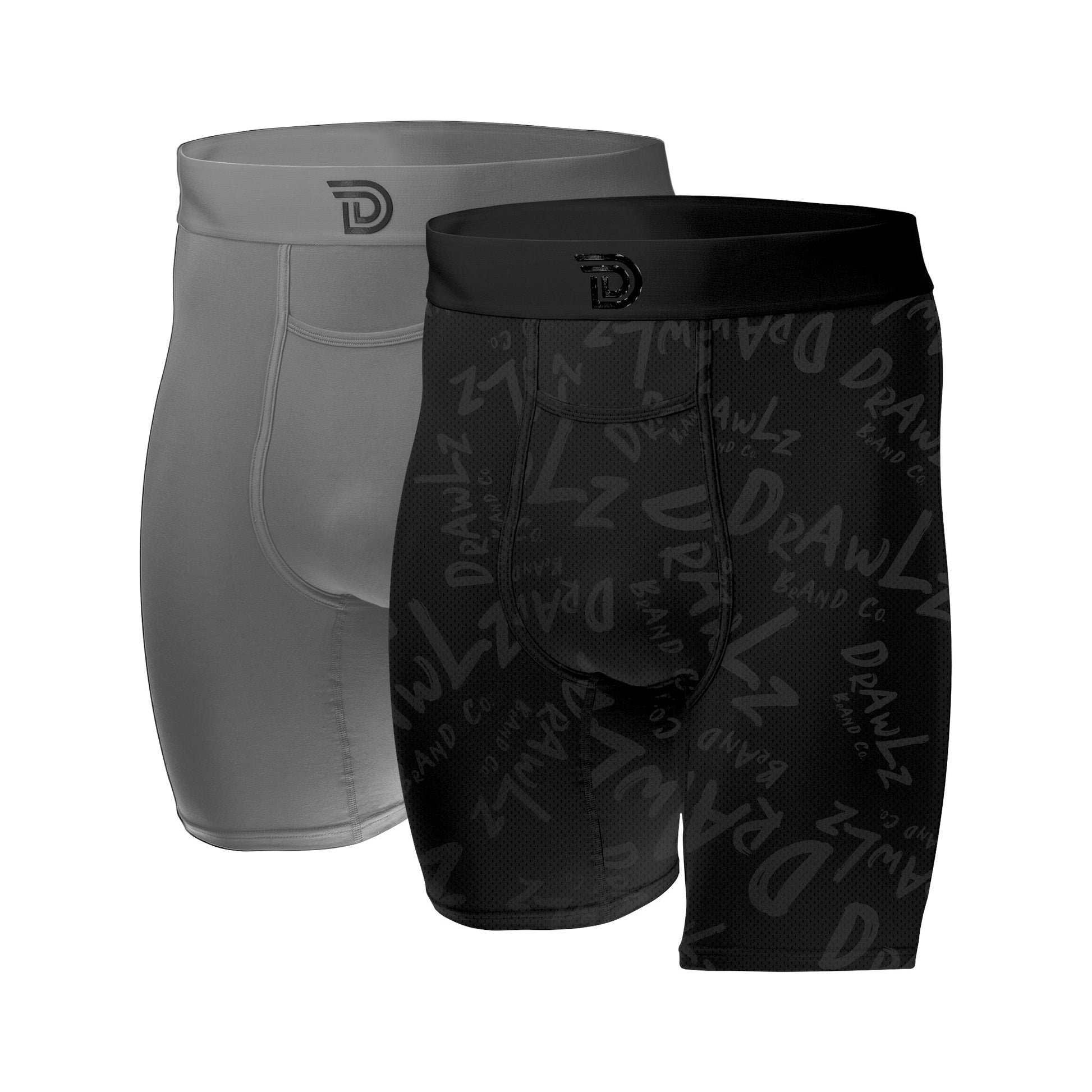 Drawlz Brand Co. Boxer Brief Culture Duo - Gray Noir Culture Duo - Gray Noir