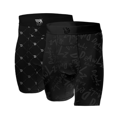 Drawlz Brand Co. Boxer Brief Culture Duo - Monochrome Noir Culture Duo - Monochrome Noir