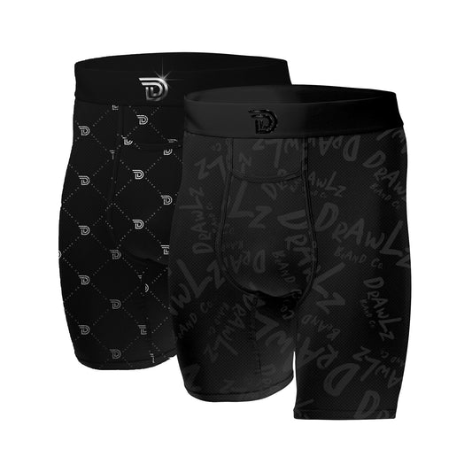 Drawlz Brand Co. Boxer Brief Culture Duo - Monochrome Noir Culture Duo - Monochrome Noir