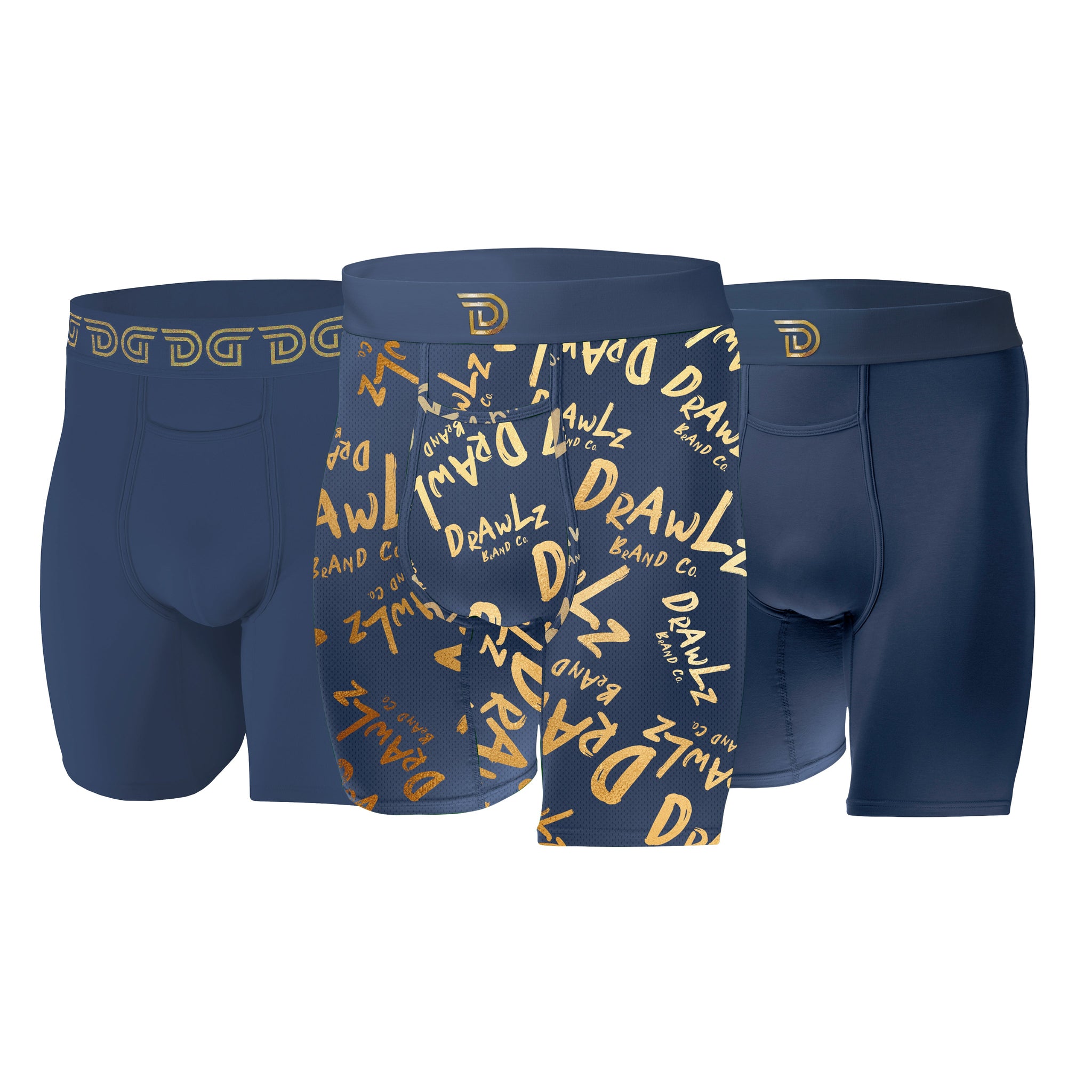 Drawlz Brand Co. , LLC Boxer Brief Anniversary Capsule— Navy / Gold (Limited Edition) Anniversary Capsule— Navy / Gold (Limited Edition)