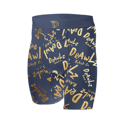 Drawlz Brand Co. , LLC Boxer Brief Anniversary Signature — Navy / Gold (Limited Edition) Anniversary Signature — Navy / Gold (Limited Edition)