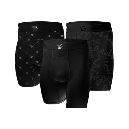 Drawlz Brand Co. , LLC Boxer Brief Culture Trio - Noir Black Chrome Culture Trio - Noir Black Chrome