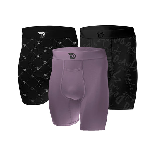 Drawlz Brand Co. , LLC Boxer Brief Culture Trio - Noir Chrome Haze Culture Trio - Noir Chrome Haze