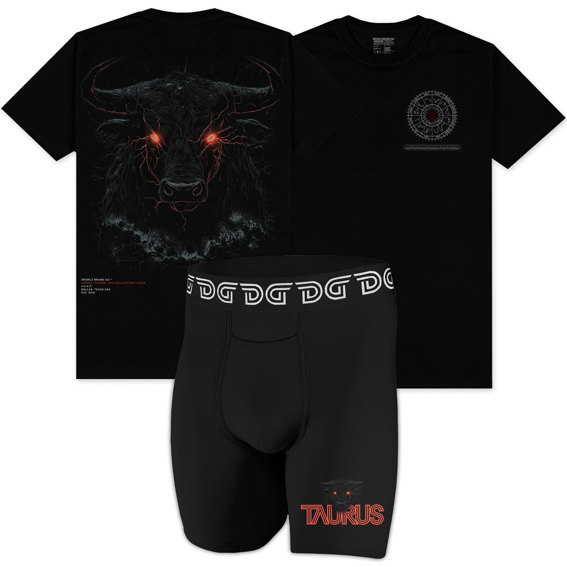 Drawlz Brand Co. , LLC Boxer Brief Taurus Pack Taurus Pack - Limited Edition T-Shirt and Briefs | Zodiac Collection