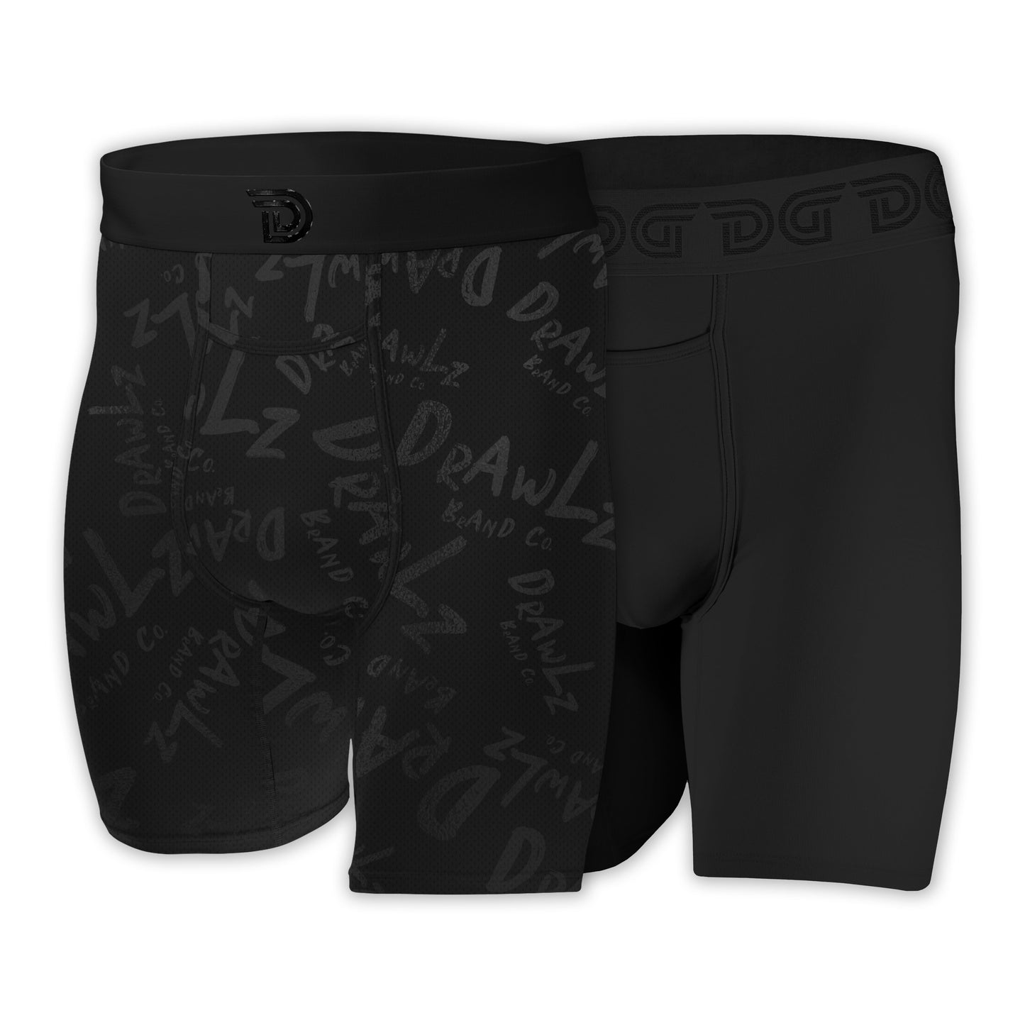Drawlz Brand Co. , LLC Boxer Brief The Noir Capsule Drawlz Noir Capsule – Black Cotton & Nylon Performance Underwear