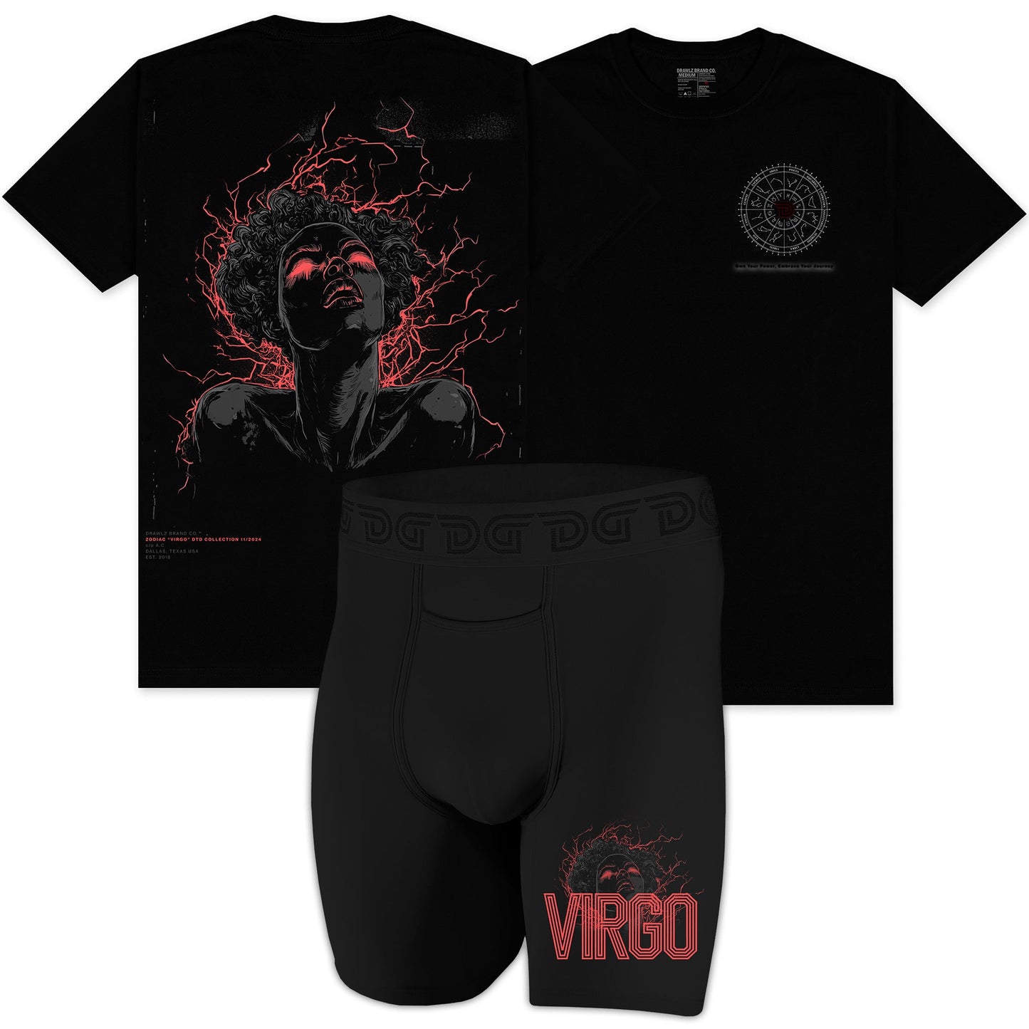 Drawlz Brand Co. , LLC Boxer Brief Virgo Pack Virgo Pack - Limited Edition T-Shirt and Briefs | Zodiac Collection