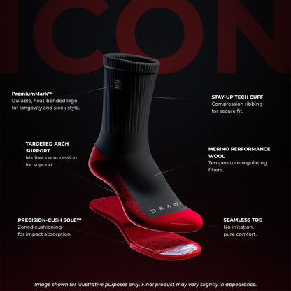 Drawlz Brand Co. , LLC sock ICON SOCK Drawlz ICON Sock: Premium Merino Wool Men's Socks 