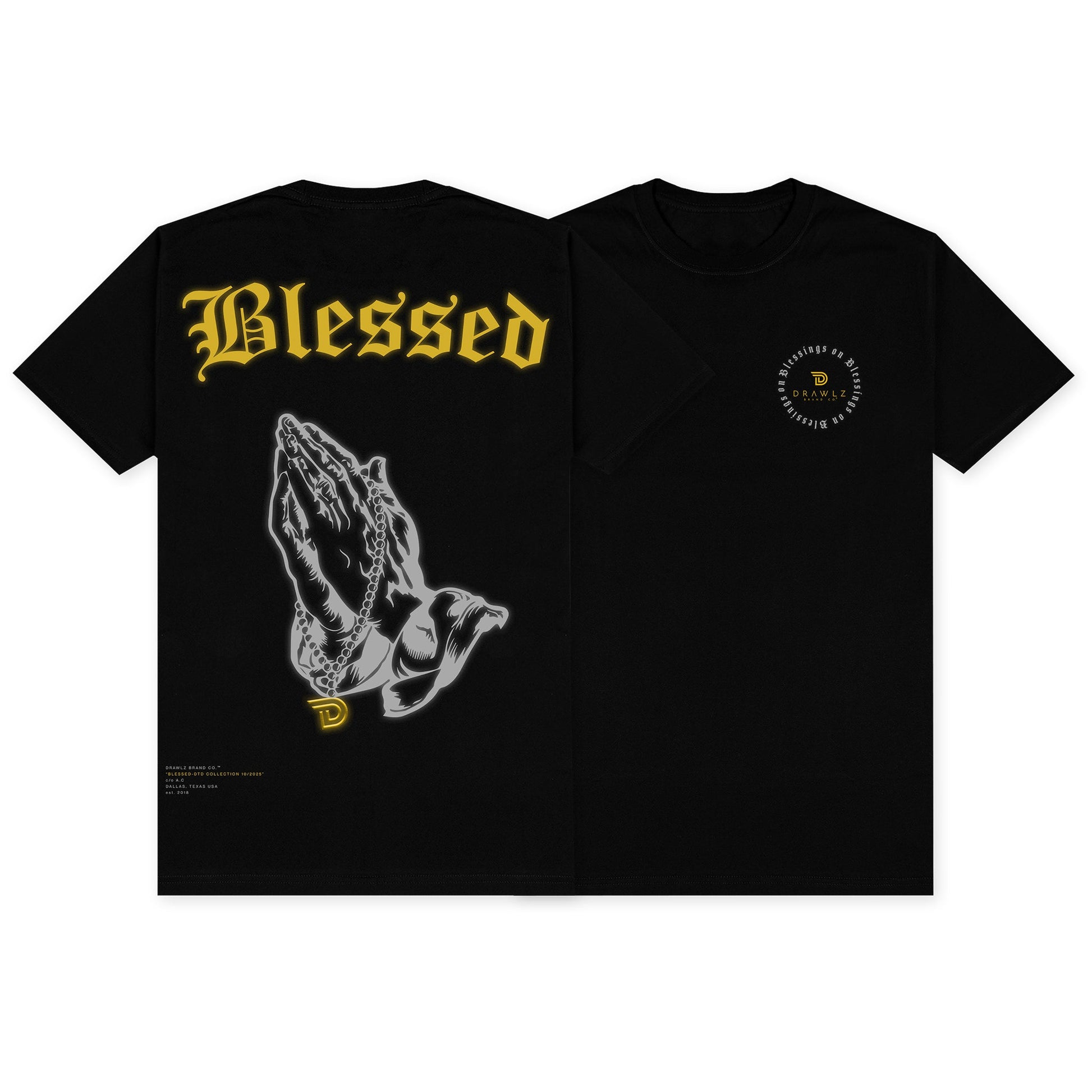 Drawlz Brand Co. , LLC tshirt 24K Gold / S Blessed Up Capsule Tees – Limited Edition Blessed Up Capsule Tees – Limited Edition
