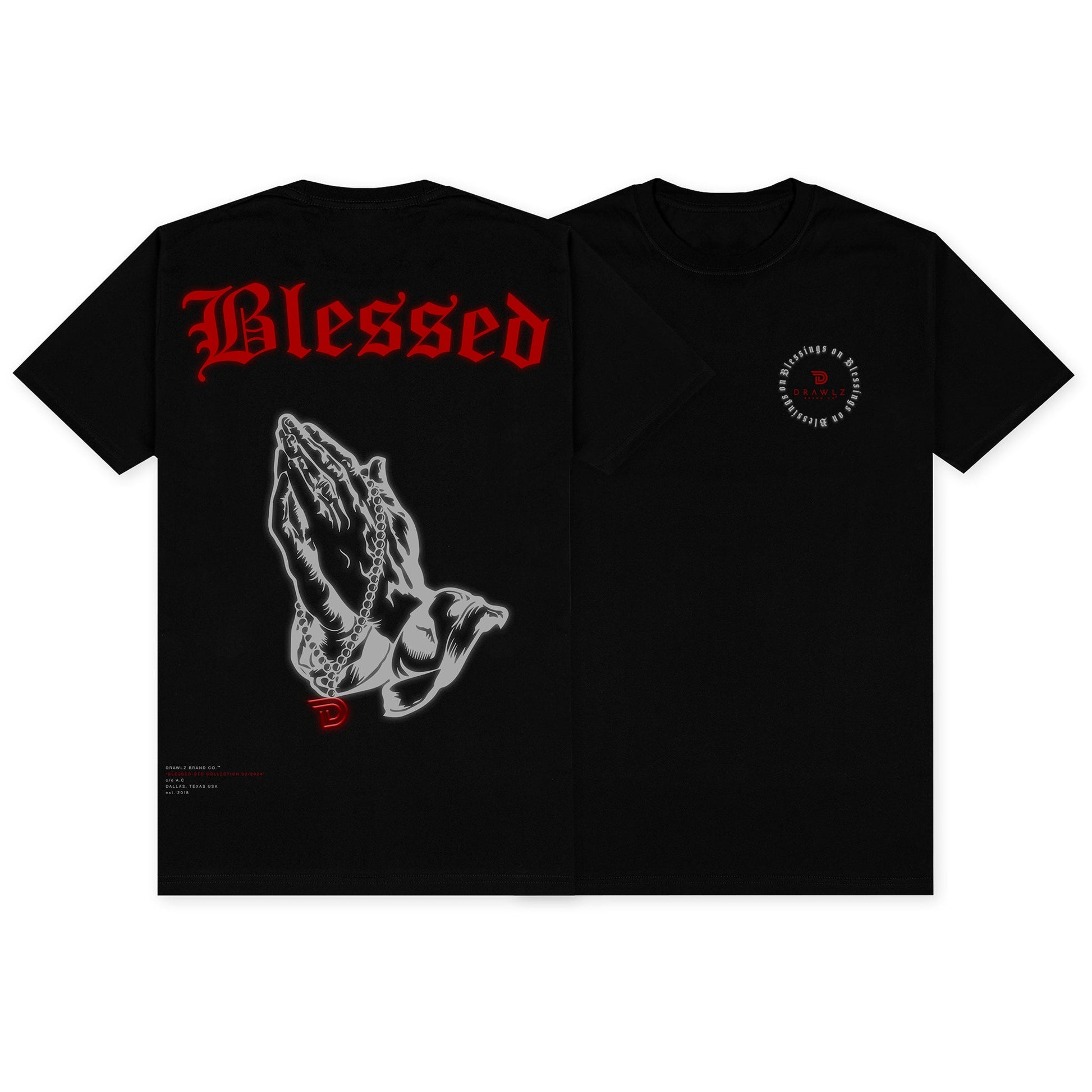 Drawlz Brand Co. , LLC tshirt Bloodline Red / S Blessed Up Capsule Tees – Limited Edition Blessed Up Capsule Tees – Limited Edition