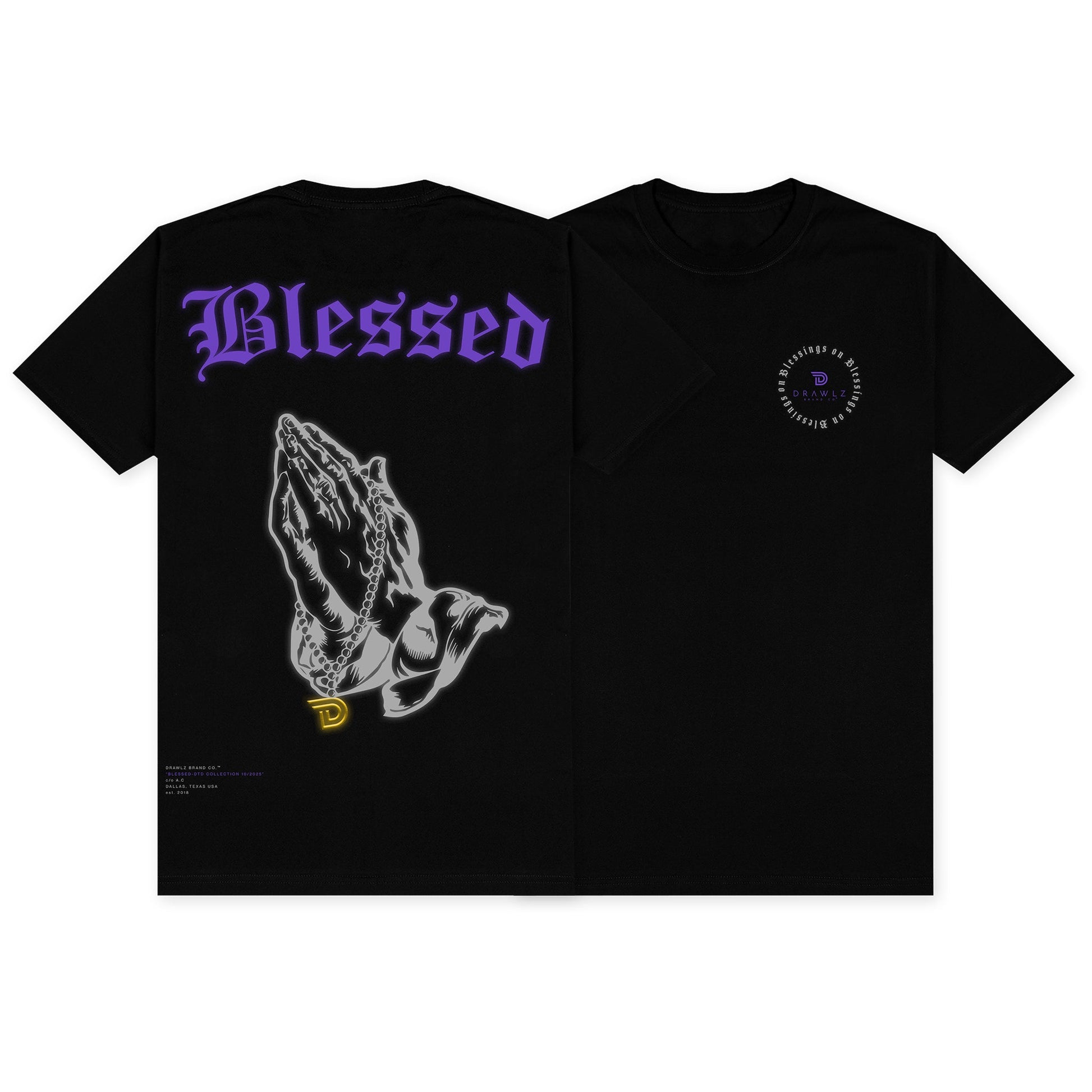 Drawlz Brand Co. , LLC tshirt Court Purple / S Blessed Up Capsule Tees – Limited Edition Blessed Up Capsule Tees – Limited Edition