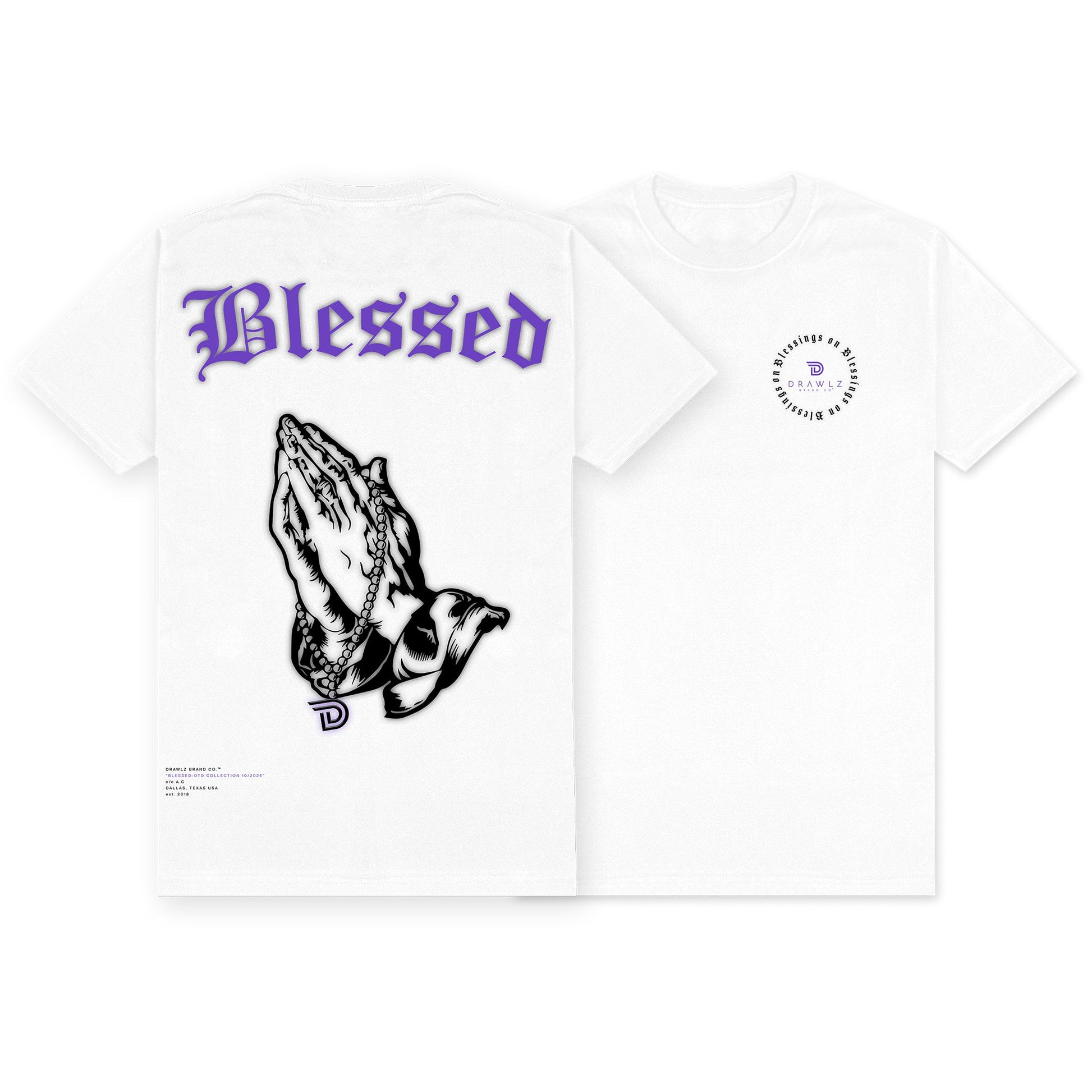Drawlz Brand Co. , LLC tshirt Royal Purple / S Blessed Up Capsule Tees – Limited Edition Blessed Up Capsule Tees – Limited Edition