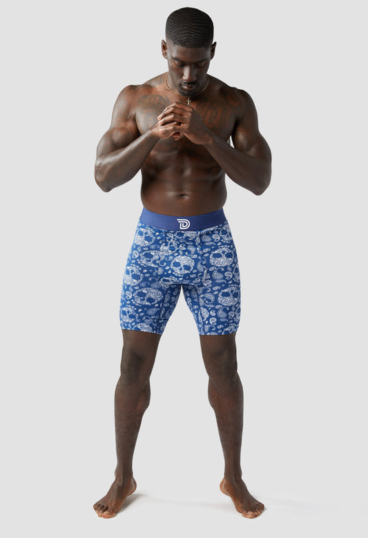 Mens Underwear Boxer Briefs Expressionz Blue Skullz Drawlz Brand Co. , LLC
