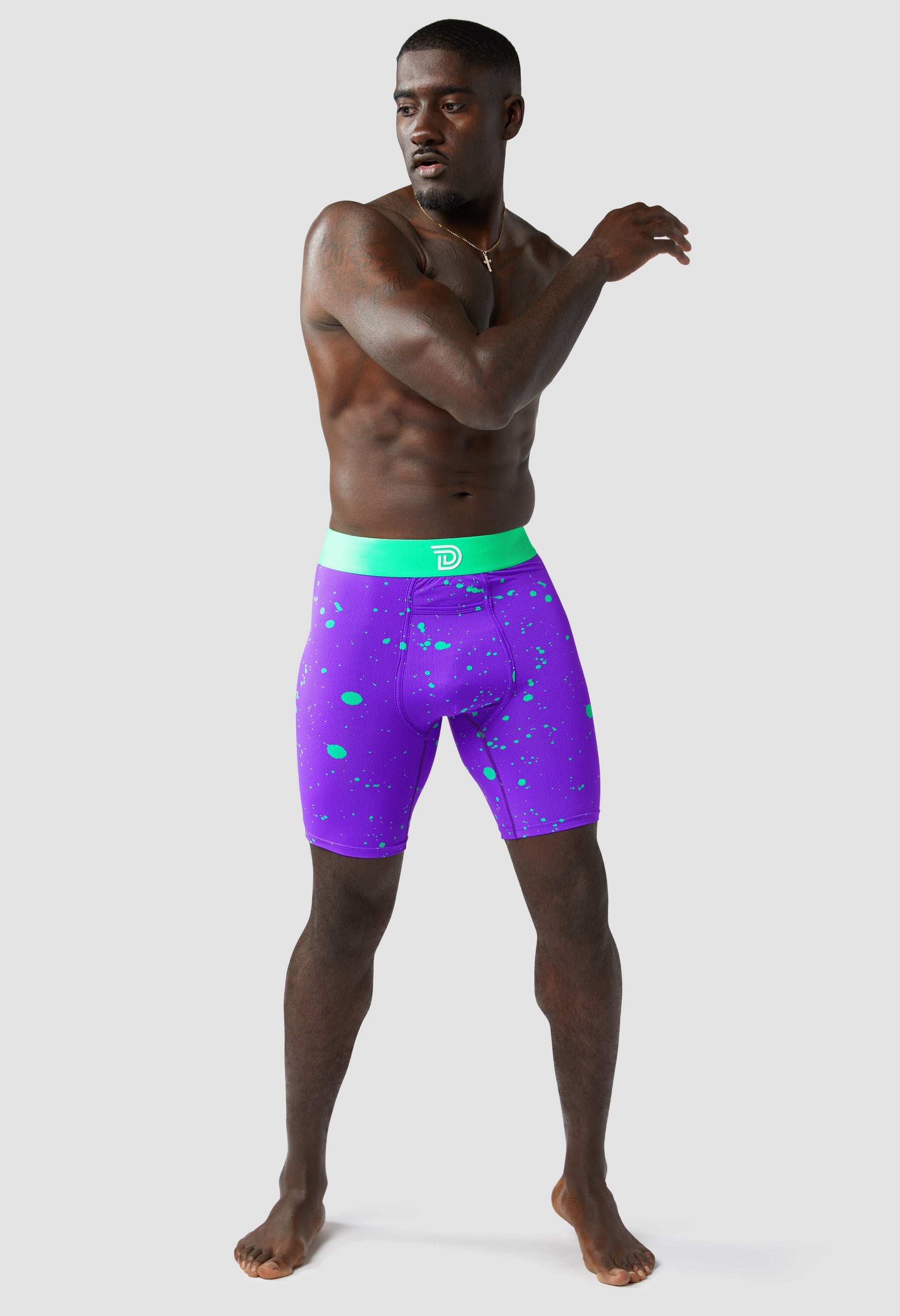 Mens Underwear Boxer Briefs Expressionz Purple Highlightz Drawlz Brand Co. , LLC